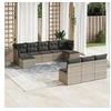 Image de Salon de jardin modulable - 10 pièces - Résine tressée - Gris - 10 personnes