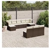 Image de Salon de Jardin avec Coussins 10 pcs, Canapés de Terrasse, Ensemble de Meubles de Patio, Mobilier d'Extérieur, Marron 3218293