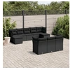 Image de Salon de Jardin avec Coussins 10 pcs, Canapés de Terrasse, Ensemble de Meubles de Patio, Mobilier d'Extérieur, Noir 3218325