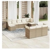 Image de Salon de jardin modulable - Lot de 10 pièces - Résine tressée - 10 personnes - Beige