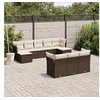 Image de Salon de Jardin avec Coussins 10 pcs, Canapés de Terrasse, Ensemble de Meubles de Patio, Mobilier d'Extérieur, Marron 3218333