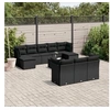 Image de Salon de Jardin avec Coussins 11 pcs, Canapés de Terrasse, Ensemble de Meubles de Patio, Mobilier d'Extérieur, Noir 3218335