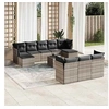 Image de Salon de Jardin avec Coussins 11 pcs, Canapés de Terrasse, Ensemble de Meubles de Patio, Mobilier d'Extérieur, Gris 3218342