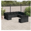 Image de Salon de jardin 11 pcs avec coussins noir résine tressée 3218345
