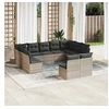 Image de Salon de Jardin avec Coussins 11 pcs, Canapés de Terrasse, Ensemble de Meubles d'Extérieur Patio, Moderne, Gris Clair 3218352