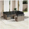 Image de Salon de jardin avec coussins 12 pcs gris résine tressée 3218360