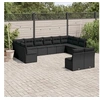 Image de Salon de jardin 12 pcs avec coussins noir résine tressée 3218365