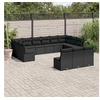 Image de Salon de Jardin avec Coussins 14 pcs, Canapés de Patio, Ensemble de Meubles, Mobilier de Terrasse Extérieur, Noir 3223935