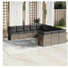 Image de Salon de Jardin avec Coussins 11 pcs, Canapés de Terrasse, Ensemble de Meubles d'Extérieur Patio, Moderne, Gris Clair 3218412