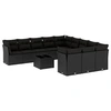 Image de Salon de Jardin avec Coussins 10 pcs, Canapés de Terrasse, Ensemble de Meubles de Patio, Mobilier d'Extérieur, Noir 3259577