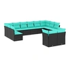 Image de Salon de jardin modulable GENERIQUE 12 pieces noir resine tressee 55 x 62 x 69 cm