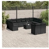 Image de Salon de jardin avec coussins 13 pcs noir résine tressée 3218435