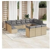 Image de Salon de jardin avec coussins 13 pcs beige résine tressée 3218449