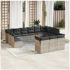 Image de Salon de Jardin avec Coussins 11 pcs, Canapés de Terrasse, Ensemble de Meubles de Patio, Mobilier d'Extérieur, Beige 3254255