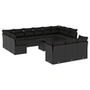 Image de Salon de Jardin avec Coussins 13 pcs, Canapés de Terrasse, Ensemble de Meubles de Patio, Mobilier d'Extérieur, Noir 3223949