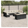 Image de Salon de jardin avec coussins 14 pcs noir résine tressée 3218456
