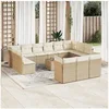 Image de Salon de jardin modulable - Lot de 14 pièces - Résine tressée beige - 12 personnes