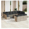 Image de Salon de Jardin avec Coussins 11 pcs, Canapés de Terrasse, Ensemble de Meubles d'Extérieur Patio, Moderne, Noir 3218347