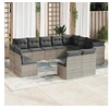 Image de Salon de Jardin avec Coussins 12 pcs, Canapés de Terrasse, Ensemble de Meubles d'Extérieur Patio, Moderne, Gris Clair 3218472