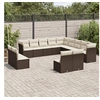 Image de Salon de Jardin avec Coussins 12 pcs, Canapés de Patio, Ensemble de Meubles, Mobilier de Terrasse Extérieur, Noir 3224419