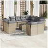 Image de Salon de jardin modulable GENERIQUE resine tressee 12 pieces 55 x 62 x 69 cm 11 personnes