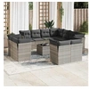 Image de Salon de Jardin avec Coussins 11 pcs, Canapés de Terrasse, Ensemble de Meubles de Patio, Mobilier d'Extérieur, Beige 3254215