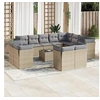 Image de Salon de jardin modulable resine tressee 13 pieces 12 personnes 55 x 62 x 69 cm beige