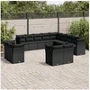 Image de Mobilier d'Extérieur 17pcs Résine Tressée et Verre Gris Salon de Jardin 44070