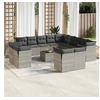 Image de Salon de Jardin avec Coussins 9 pcs, Canapés avec Pieds Réglables, Ensemble de Meubles d'Extérieur Patio Terrasse, 3250007
