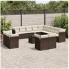 Image de Salon de jardin modulable resine tressee marron 14 pieces 55.0 x 62 x 69 cm