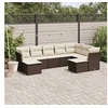 Image de Salon de Jardin avec Coussins 9 pcs, Canapés de Patio, Ensemble de Meubles, Mobilier de Terrasse Extérieur, Marron 3218573