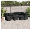 Image de Salon de Jardin avec Coussins 10 pcs, Canapés de Terrasse, Ensemble de Meubles de Patio, Mobilier d'Extérieur, Noir 3218575