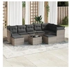 Image de Salon de Jardin avec Coussins 10 pcs, Canapés de Patio, Ensemble de Meubles, Mobilier de Terrasse Extérieur, Gris 3218582