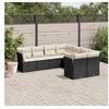 Image de Salon de jardin 8 pcs avec coussins noir résine tressée 3218586