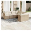 Image de Salon de jardin avec coussins 8 pcs beige résine tressée 3218588