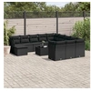 Image de Salon de Jardin avec Coussins 11 pcs, Canapés de Terrasse, Ensemble de Meubles de Patio, Mobilier d'Extérieur, Noir 3258758
