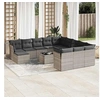 Image de Salon de Jardin avec Coussins 11 pcs, Canapés avec Pieds Réglables, Ensemble de Meubles d'Extérieur Patio Terrasse, 3218097