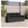 Image de 3 pieces noir resine tressee salon de jardin modulable 3 personnes
