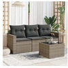 Image de Salon de jardin modulable GENERIQUE 3 personnes resine tressee 4 pieces 65.5 x 62 x 37 cm gris