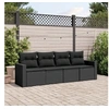Image de Salon de jardin 4 pcs avec coussins noir résine tressée 3218665
