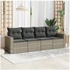 Image de Salon de Jardin avec Coussins 4 pcs, Canapés avec Pieds Réglables, Ensemble de Meubles d'Extérieur Patio Terrasse, 3218672
