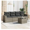 Image de Salon de Jardin avec Coussins 5 pcs, Canapés avec Pieds Réglables, Ensemble de Meubles d'Extérieur Patio Terrasse, 3218682