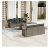 Image de Salon de jardin modulable - Lot de 7 pieces - Rotin gris 6 personnes 65.5 x 62 x 37 cm