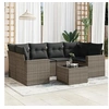 Image de Salon de jardin modulable resine tressee 7 pieces gris 65.5 x 62 x 37 cm 6 personnes