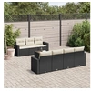 Image de Salon de Jardin avec Coussins 8 pcs, Canapés de Terrasse, Ensemble de Meubles de Patio, Mobilier d'Extérieur, Noir 3218716