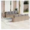 Image de Salon de jardin avec coussins 9 pcs beige résine tressée 3218739