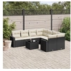 Image de Salon de jardin 9 pcs avec coussins noir résine tressée 3218746