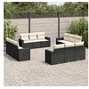 Image de Salon de jardin 12 pcs avec coussins noir résine tressée 3218756