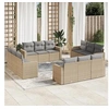 Image de Ensemble à Manger de Jardin avec Coussins 13 pcs, Table et Chaises à Dossier Rabattable, Meubles d'Extérieur Patio 3211668