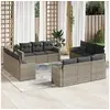 Image de Salon de jardin modulable resine tressee 12 personnes gris 65.5 x 62 x 69.0 cm 12 pieces
